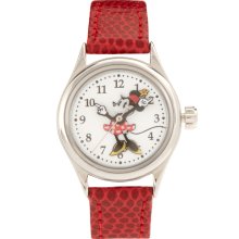 Disney Leather Strap Watch Red