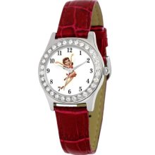 Disney Women's D1512s029 Queen Collection Rosetta Red Leather Strap Watch