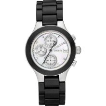 DKNY NY8064 Mother of Pearl Dial Plastic Bracelet Chrono Women's Watch