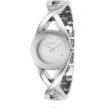 DKNY Womens Analog Stainless Watch - Silver Bracelet - White Dial - NY4713