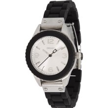 Dkny Women's Black Stainless Steel Silver Dial Watch