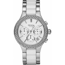 DKNY Women's NY8181 White Stainless-Steel Quartz Watch with White Dial