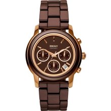 DKNY Women's NY8430 Brown Ceramic Quartz Watch with Brown Dial