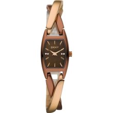 DKNY Women's NY8439 Two-Tone Stainless-Steel Analog Quartz Watch with Brown Dial