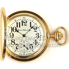 Dueber Swiss Wind Up Pocket Watch HC AN Polished Gold