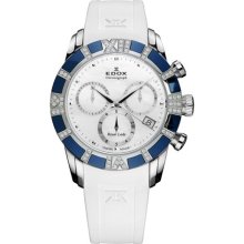 EDOX Watches Edox Women's Mother of Pearl Dial White Rubber White Rub