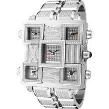 Elini Barokas Watches Men's Square World Automatic White Diamond (8.75