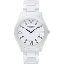 Emporio Armani Ar1442 Men's Womens Unisex White Watch - Armani Ceramico