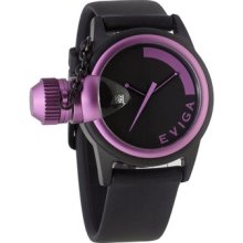 Eviga Bulletor Men's Watch in Black with Lavender Bezel