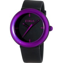 Eviga Cirkle Men's Watch in Black with Purple Bezel