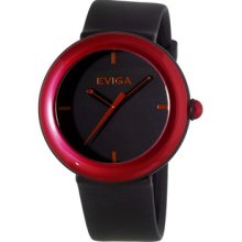 Eviga Cirkle Men's Watch in Black with Red Bezel