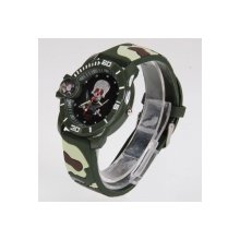 Fashionable Pirate Skull Dial Wrist Watch Camouflage