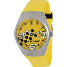 Ferrari Men's FW02 Yellow Rubber Analog Quartz Watch with Yellow Dial