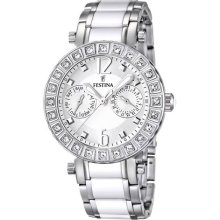 Festina Women's Ceramic F16587/1 Two-Tone Ceramic Quartz Watch with White Dial