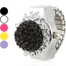 Flowers Women's Fashion Alloy Analog Quartz Ring Watch (Assorted Colors)