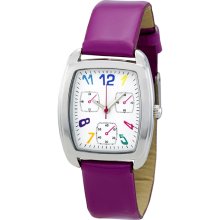 FMD White Dial Purple Faux Leather Ladies Watch ZRT8003K