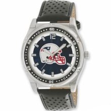 Football Watches - Men's Leather Strap New England Patriots Stainless