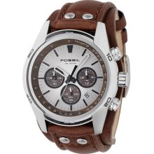 Fossil Chronograph Cuff Watch Brown