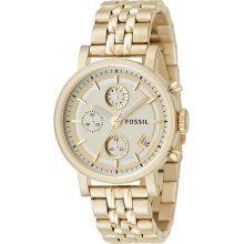 Fossil Chronograph Gold Tone Ladies Watch Es2197