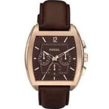 Fossil Chronograph Leather Strap Brown Dial Men's Watch Fs4600