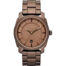 Fossil FS4706 Brown Stainless Steel Quartz Brown Dial Date Displa ...