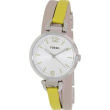 Fossil Georgia Leather Watch White and Yellow - ES3223