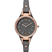 Fossil Georgia Rose Goldtone & Grey Leather Watch