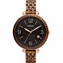 Fossil Heather Resin Burlwood Ladies Watch