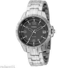 Fossil Men Watch Am4265 Gunmetal Dial And Stainless Steel Band Msrp: $75