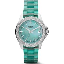 Fossil Retro Traveler Stainless Steel Watch Metallic Teal - AM4474