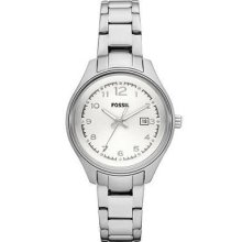 Fossil Women's Am4364 Stainless Steel Analog With White Dial Watch