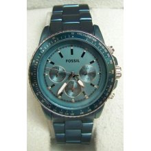 Fossil Womens Chronograph Teal Watch Boyfriend CH2706