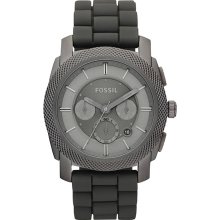 Fossil Women's Machine FS4701 Grey Silicone Analog Quartz Watch with Grey Dial