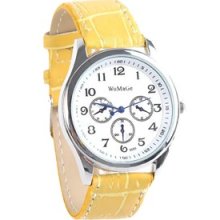 Four-dial Quartz Wrist Watch Faux Leather Band