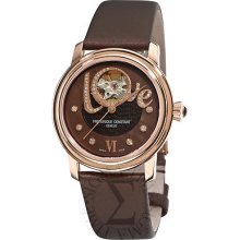 Frederique Constant Womens Automatic Brown Love Heart Beat Watch Fc310clhb2p4
