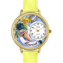 G-0910003 Birthstone Jewelry: March Birthstone Watch in Gold