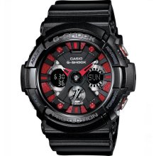 G-Shock GA200SH-1A Watch One Size :: Resin Black / Red