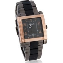 GEMAX 6208 Square Dial Men's Ceramics Quartz Watch with Stainless Steel Strap (G