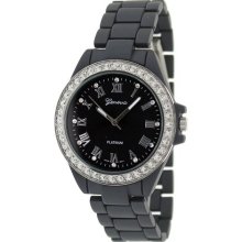 Geneva Platinum Women's 2200.Black Black Ceramic Quartz Watch wit ...