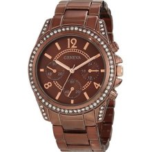 Geneva Women's Amz1024 Triple Brown Multi-dial Look Watch -