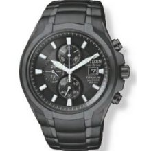 Gent`s Citizen Eco Drive Round Black Watch W/ Push Button