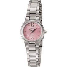 Genuine Casio Pink Dial Dress Watch Women's Water Resistance Ltp-1289d-4a