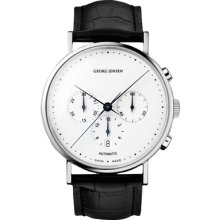 Georg Jensen Men's Automatic Chronograph 307 - White Dial - Koppel