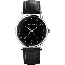 Georg Jensen Stainless Steel & Leather Watch - Black