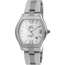 Gino Franco Men's Stainless Steel Cushion Case Watch