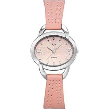 GO Classic Pink Dial Calfskin Strap Watch ...