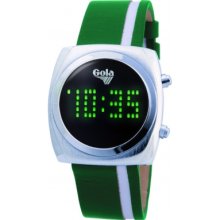 Gola Classic Unisex Watch Glc-0010 With Black Dial And Green Leather Strap