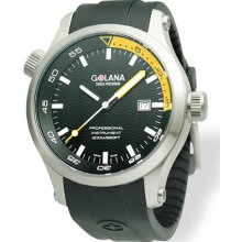 Golana Aqua Pro Black Swiss Made Divers Men's Watch Aq100-8