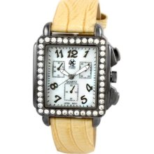 Golden Classic Women's Silhouette Watch in Gun / Beige