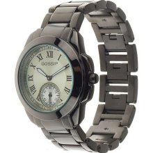 Gossip Bold Metal Bracelet Watch with Sub Dial - Gunmetal - One Size